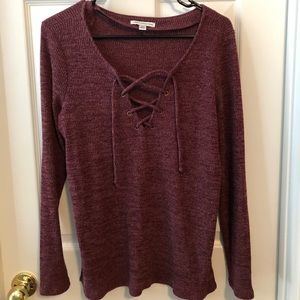 AE Lace Up Sweater
